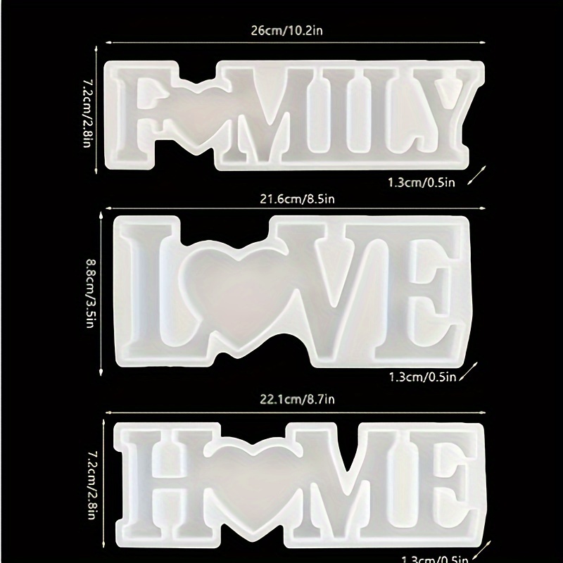 3Pcs Heart Slogan Silicone Res - огляд і ціна Woodworking Resin